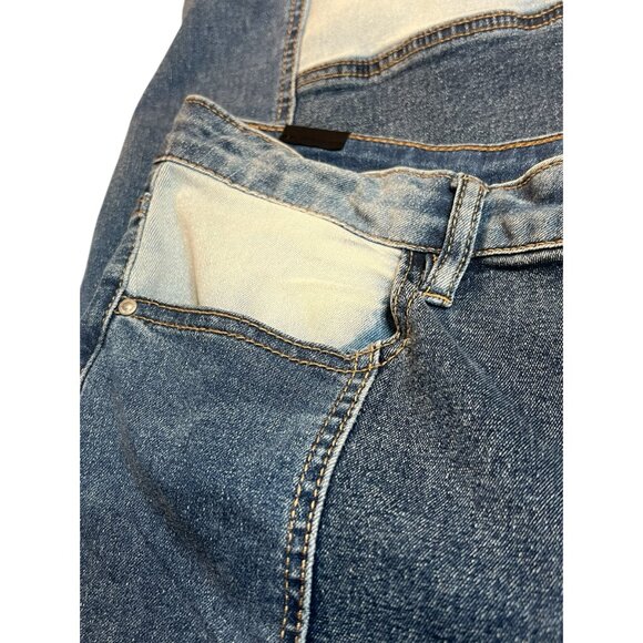 Almost Famous Crave Fame ultra high rise flared patchwork jeans junior’s 13 - Picture 10 of 13